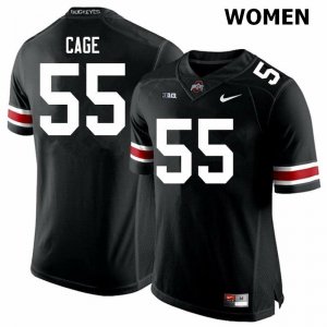 Women's Ohio State Buckeyes #55 Jerron Cage Black Nike NCAA College Football Jersey Cheap PLL8444SK